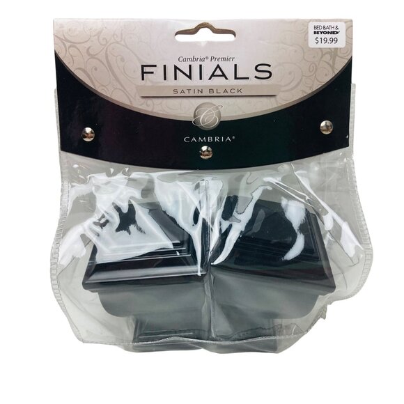 Cambria Finials Satin Black Napoleon Drapery Curtain Holdbacks Window Treatment - Picture 2 of 5